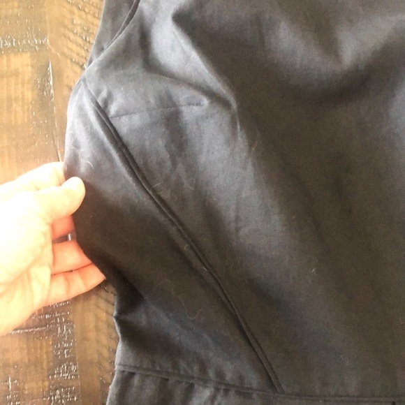 NEW Gap Linen Blend Fit & Flare Dress Black Sleeveless Pockets Preppy Career - Picture 5 of 16